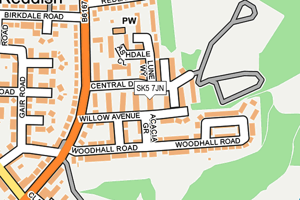 SK5 7JN map - OS OpenMap – Local (Ordnance Survey)