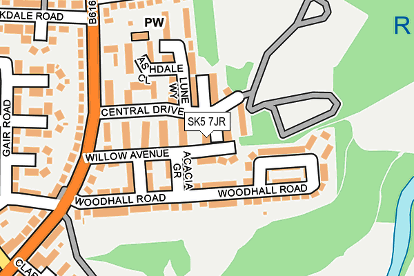 SK5 7JR map - OS OpenMap – Local (Ordnance Survey)