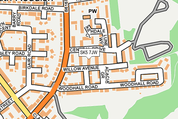 SK5 7JW map - OS OpenMap – Local (Ordnance Survey)
