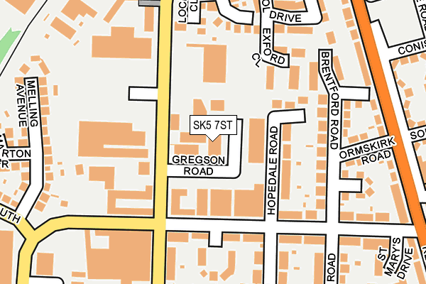SK5 7ST map - OS OpenMap – Local (Ordnance Survey)