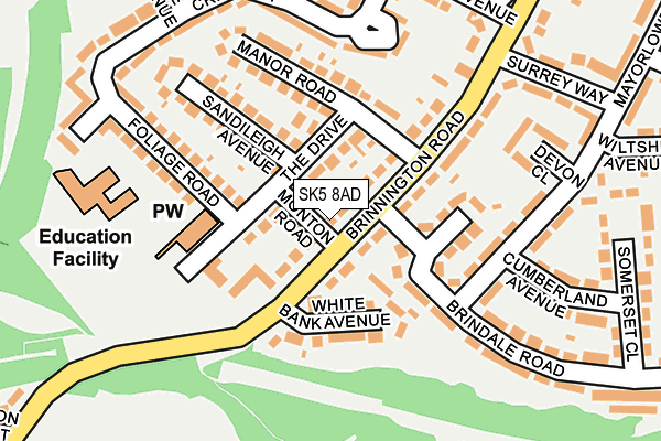SK5 8AD map - OS OpenMap – Local (Ordnance Survey)
