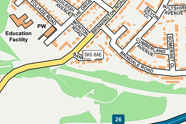 SK5 8AE map - OS OpenMap – Local (Ordnance Survey)