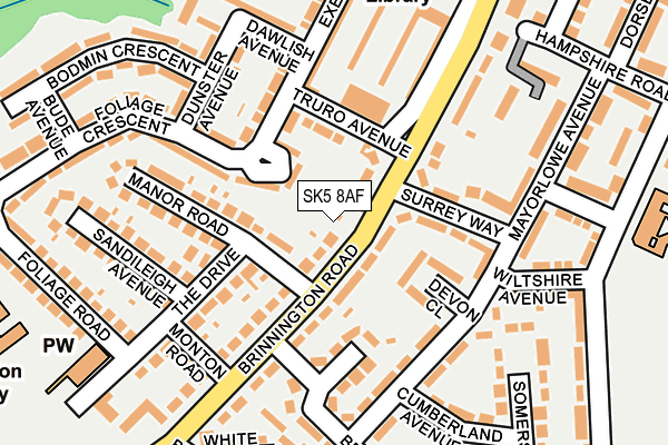 SK5 8AF map - OS OpenMap – Local (Ordnance Survey)