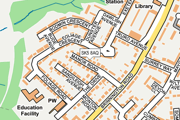 SK5 8AQ map - OS OpenMap – Local (Ordnance Survey)