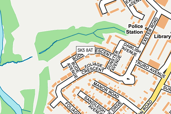 SK5 8AT map - OS OpenMap – Local (Ordnance Survey)