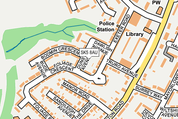 SK5 8AU map - OS OpenMap – Local (Ordnance Survey)