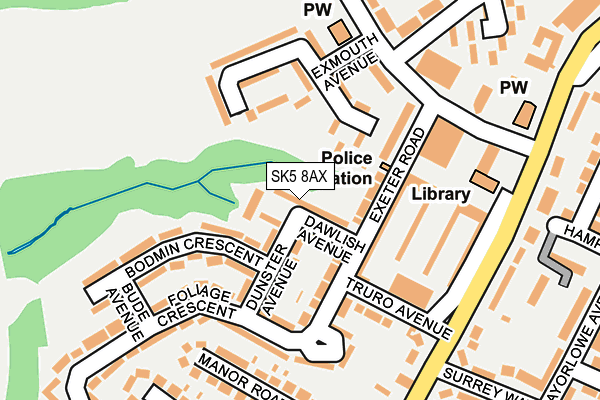 SK5 8AX map - OS OpenMap – Local (Ordnance Survey)
