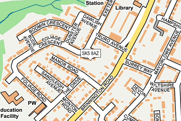 SK5 8AZ map - OS OpenMap – Local (Ordnance Survey)
