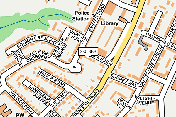 SK5 8BB map - OS OpenMap – Local (Ordnance Survey)