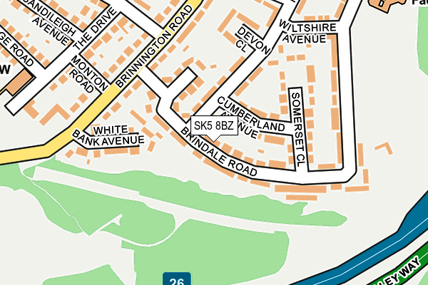 SK5 8BZ map - OS OpenMap – Local (Ordnance Survey)