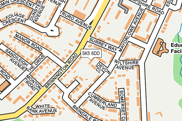 SK5 8DD map - OS OpenMap – Local (Ordnance Survey)