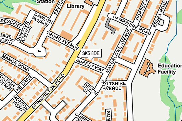 SK5 8DE map - OS OpenMap – Local (Ordnance Survey)