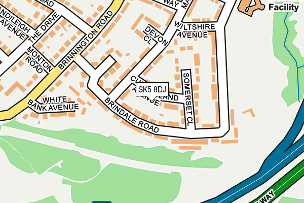 SK5 8DJ map - OS OpenMap – Local (Ordnance Survey)