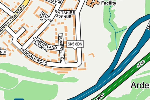 SK5 8DN map - OS OpenMap – Local (Ordnance Survey)