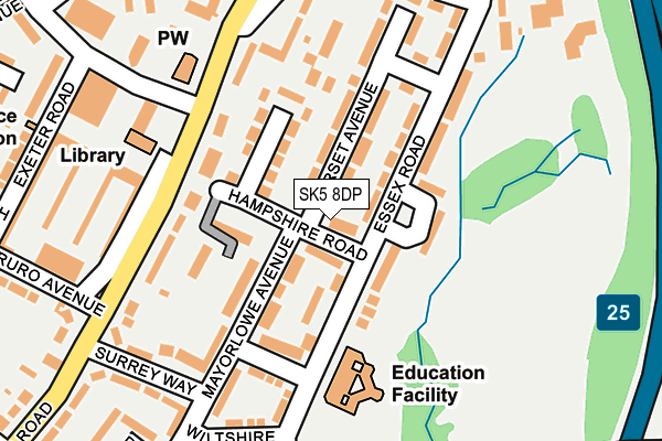 SK5 8DP map - OS OpenMap – Local (Ordnance Survey)