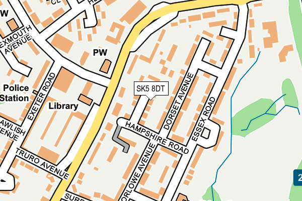SK5 8DT map - OS OpenMap – Local (Ordnance Survey)