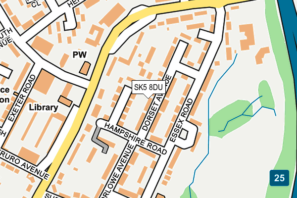 SK5 8DU map - OS OpenMap – Local (Ordnance Survey)