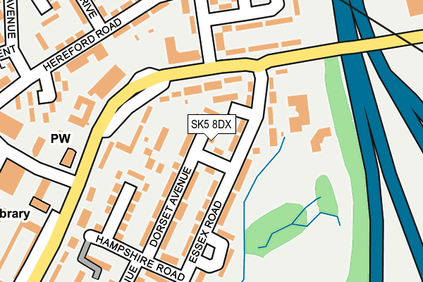 SK5 8DX map - OS OpenMap – Local (Ordnance Survey)