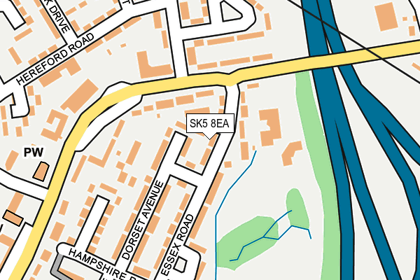 SK5 8EA map - OS OpenMap – Local (Ordnance Survey)