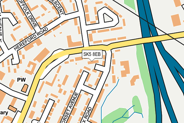 SK5 8EB map - OS OpenMap – Local (Ordnance Survey)