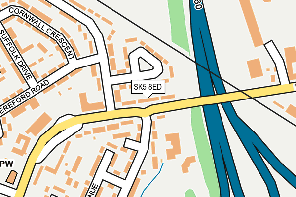 SK5 8ED map - OS OpenMap – Local (Ordnance Survey)