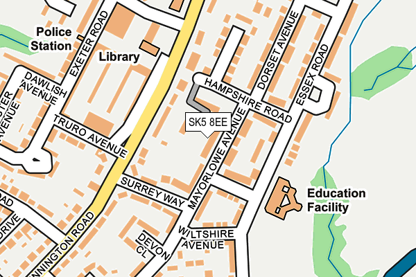 SK5 8EE map - OS OpenMap – Local (Ordnance Survey)