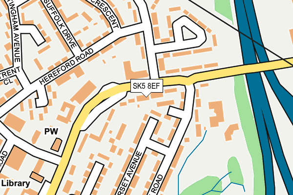 SK5 8EF map - OS OpenMap – Local (Ordnance Survey)