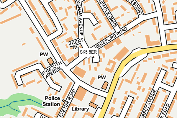 SK5 8ER map - OS OpenMap – Local (Ordnance Survey)