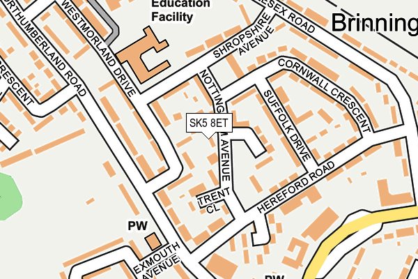 SK5 8ET map - OS OpenMap – Local (Ordnance Survey)