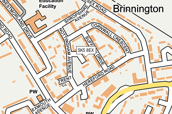 SK5 8EX map - OS OpenMap – Local (Ordnance Survey)