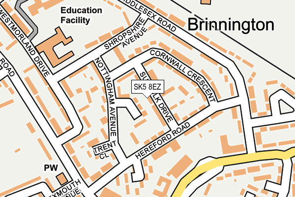 SK5 8EZ map - OS OpenMap – Local (Ordnance Survey)