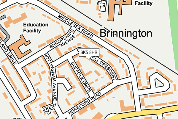 SK5 8HB map - OS OpenMap – Local (Ordnance Survey)