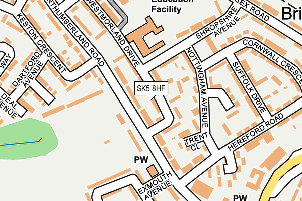 SK5 8HF map - OS OpenMap – Local (Ordnance Survey)