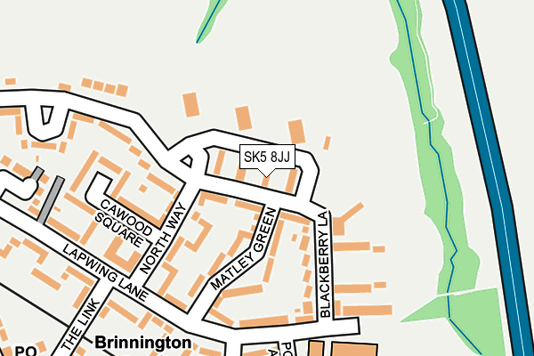 SK5 8JJ map - OS OpenMap – Local (Ordnance Survey)