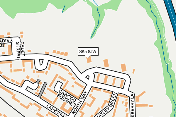 SK5 8JW map - OS OpenMap – Local (Ordnance Survey)