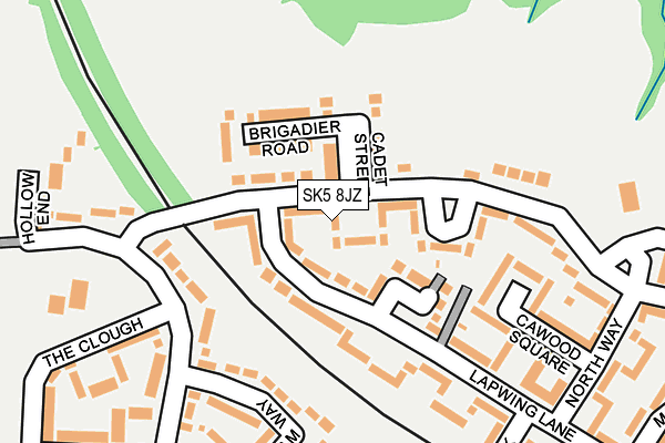 SK5 8JZ map - OS OpenMap – Local (Ordnance Survey)