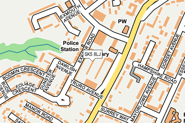 SK5 8LJ map - OS OpenMap – Local (Ordnance Survey)