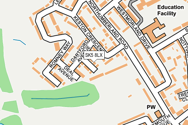 SK5 8LX map - OS OpenMap – Local (Ordnance Survey)