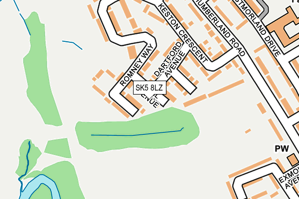 SK5 8LZ map - OS OpenMap – Local (Ordnance Survey)