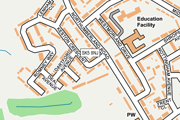 SK5 8NJ map - OS OpenMap – Local (Ordnance Survey)