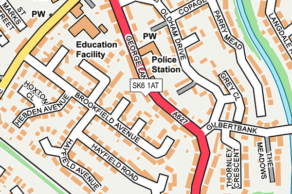 SK6 1AT map - OS OpenMap – Local (Ordnance Survey)