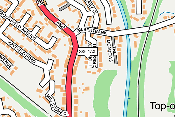 SK6 1AX map - OS OpenMap – Local (Ordnance Survey)