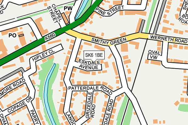 SK6 1BE map - OS OpenMap – Local (Ordnance Survey)