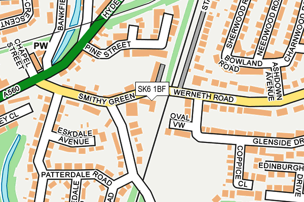 SK6 1BF map - OS OpenMap – Local (Ordnance Survey)