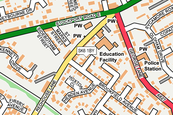 SK6 1BY map - OS OpenMap – Local (Ordnance Survey)