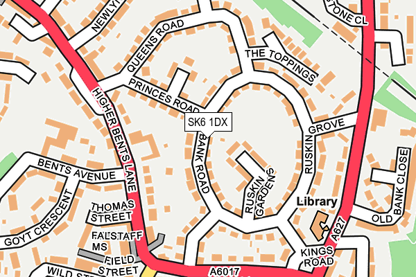 SK6 1DX map - OS OpenMap – Local (Ordnance Survey)
