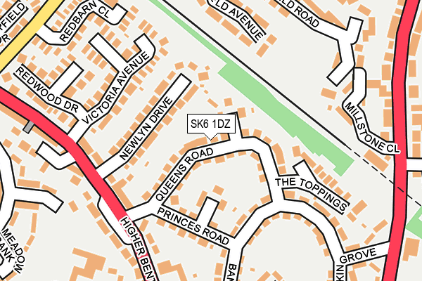 SK6 1DZ map - OS OpenMap – Local (Ordnance Survey)