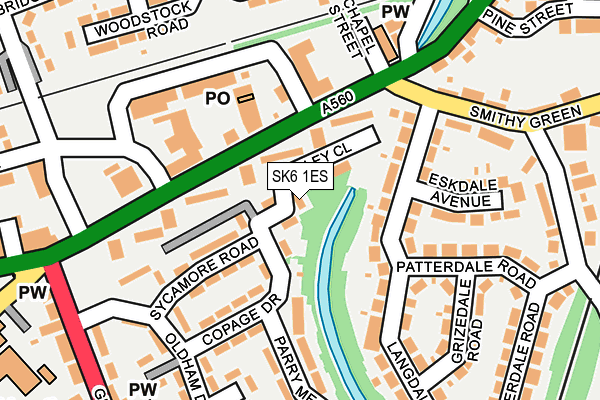 SK6 1ES map - OS OpenMap – Local (Ordnance Survey)