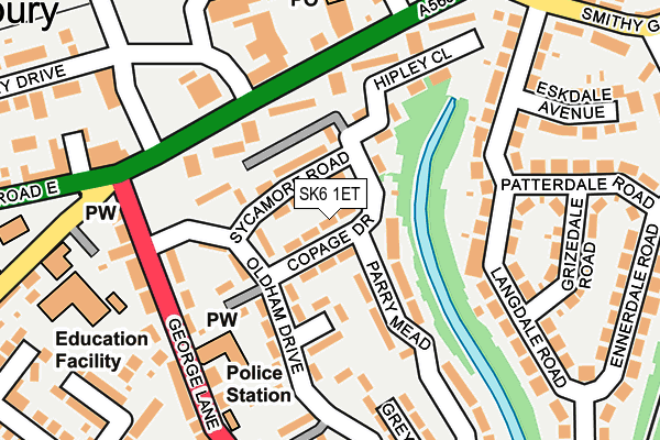 SK6 1ET map - OS OpenMap – Local (Ordnance Survey)