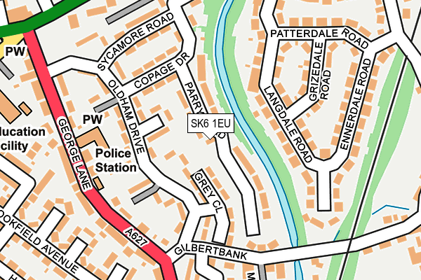 SK6 1EU map - OS OpenMap – Local (Ordnance Survey)